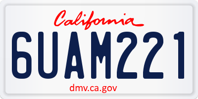 CA license plate 6UAM221