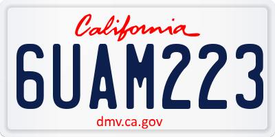 CA license plate 6UAM223