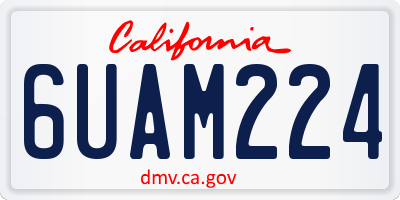CA license plate 6UAM224