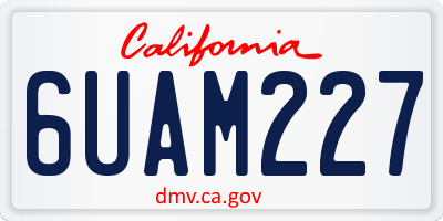 CA license plate 6UAM227