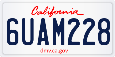 CA license plate 6UAM228