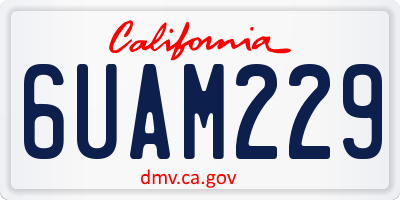 CA license plate 6UAM229