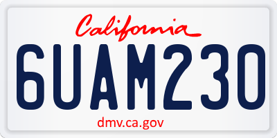CA license plate 6UAM230
