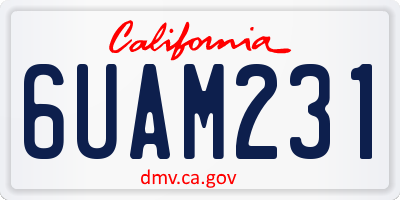 CA license plate 6UAM231