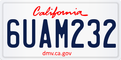CA license plate 6UAM232