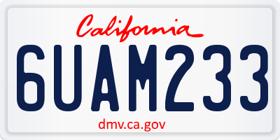 CA license plate 6UAM233