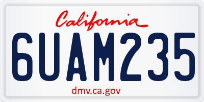 CA license plate 6UAM235