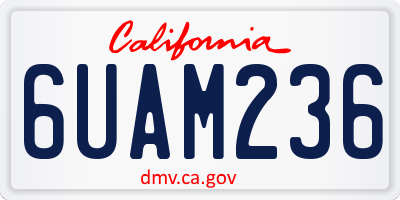 CA license plate 6UAM236