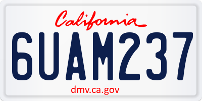 CA license plate 6UAM237