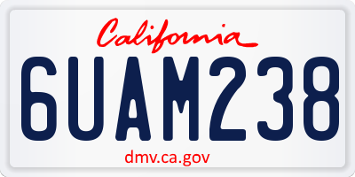 CA license plate 6UAM238