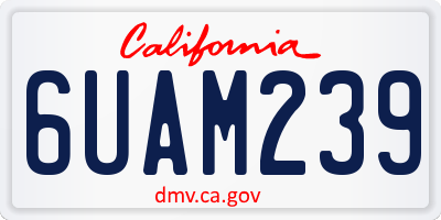CA license plate 6UAM239