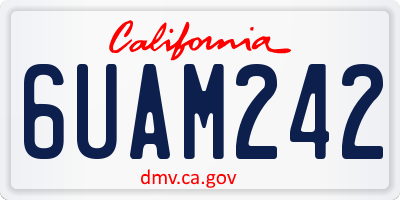CA license plate 6UAM242