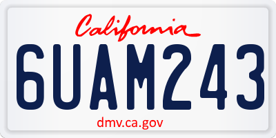 CA license plate 6UAM243