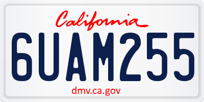 CA license plate 6UAM255