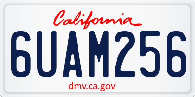 CA license plate 6UAM256
