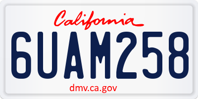 CA license plate 6UAM258