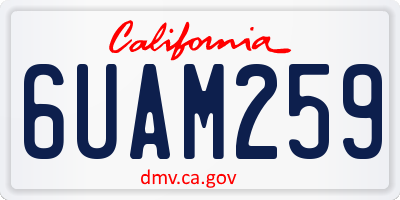 CA license plate 6UAM259