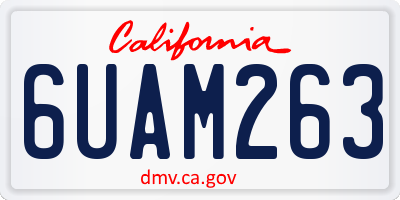 CA license plate 6UAM263