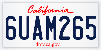 CA license plate 6UAM265
