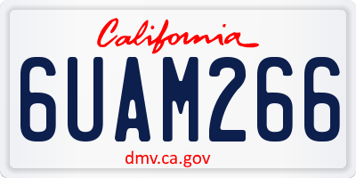 CA license plate 6UAM266
