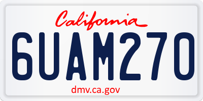 CA license plate 6UAM270