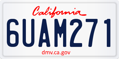 CA license plate 6UAM271