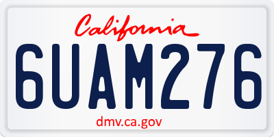 CA license plate 6UAM276
