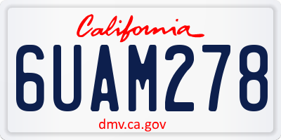 CA license plate 6UAM278