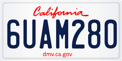 CA license plate 6UAM280
