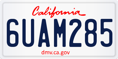 CA license plate 6UAM285
