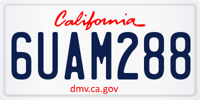 CA license plate 6UAM288
