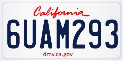 CA license plate 6UAM293
