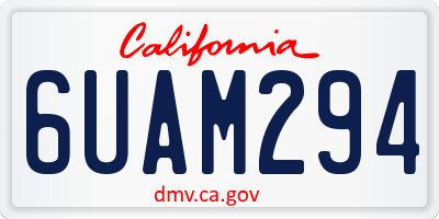 CA license plate 6UAM294