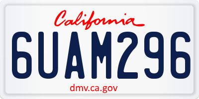 CA license plate 6UAM296