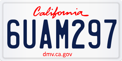 CA license plate 6UAM297