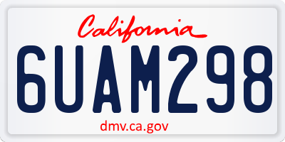 CA license plate 6UAM298