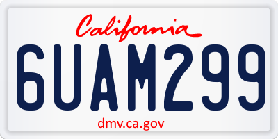 CA license plate 6UAM299