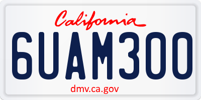 CA license plate 6UAM300