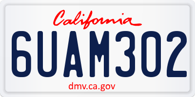 CA license plate 6UAM302