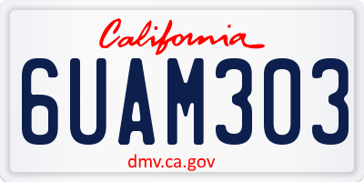 CA license plate 6UAM303