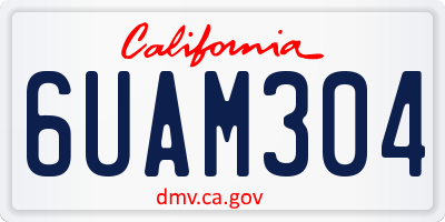 CA license plate 6UAM304