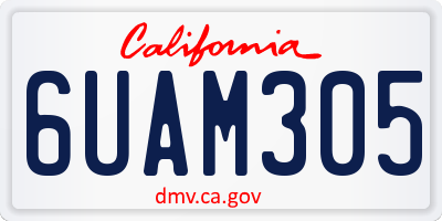 CA license plate 6UAM305