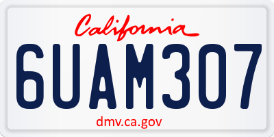 CA license plate 6UAM307