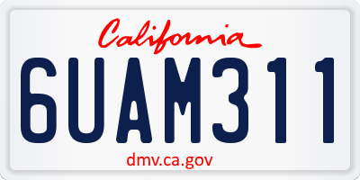 CA license plate 6UAM311