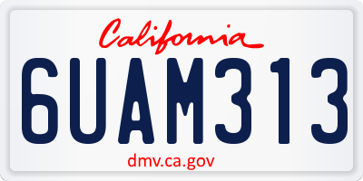 CA license plate 6UAM313