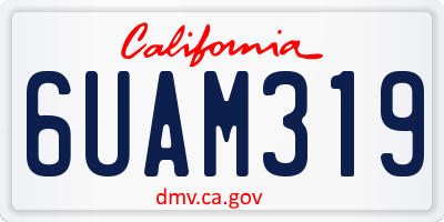 CA license plate 6UAM319