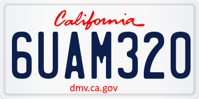 CA license plate 6UAM320
