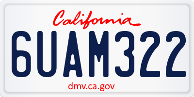 CA license plate 6UAM322