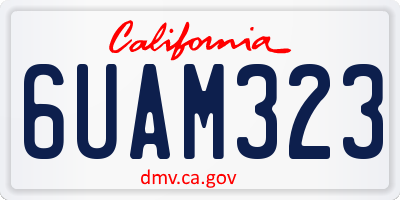 CA license plate 6UAM323