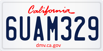 CA license plate 6UAM329
